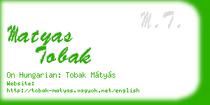 matyas tobak business card